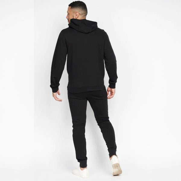 Black Winter Casual Hooded Tracksuit